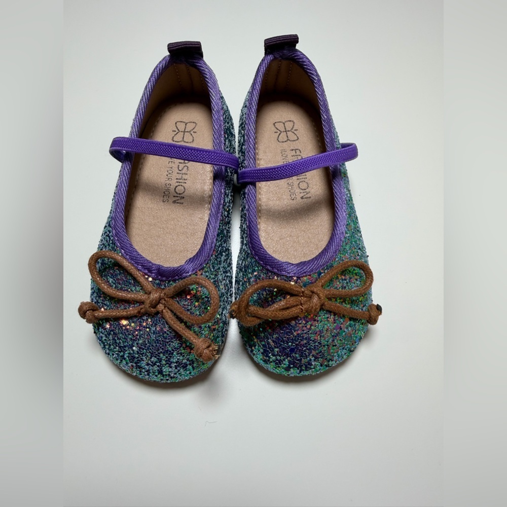 Kids Toddler Glitter Ballet Flats Size‎ 23 (7C)